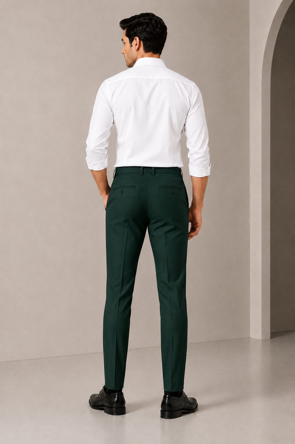 Patloon Jack Williams Evergreen Lycra blend regular fit pants back