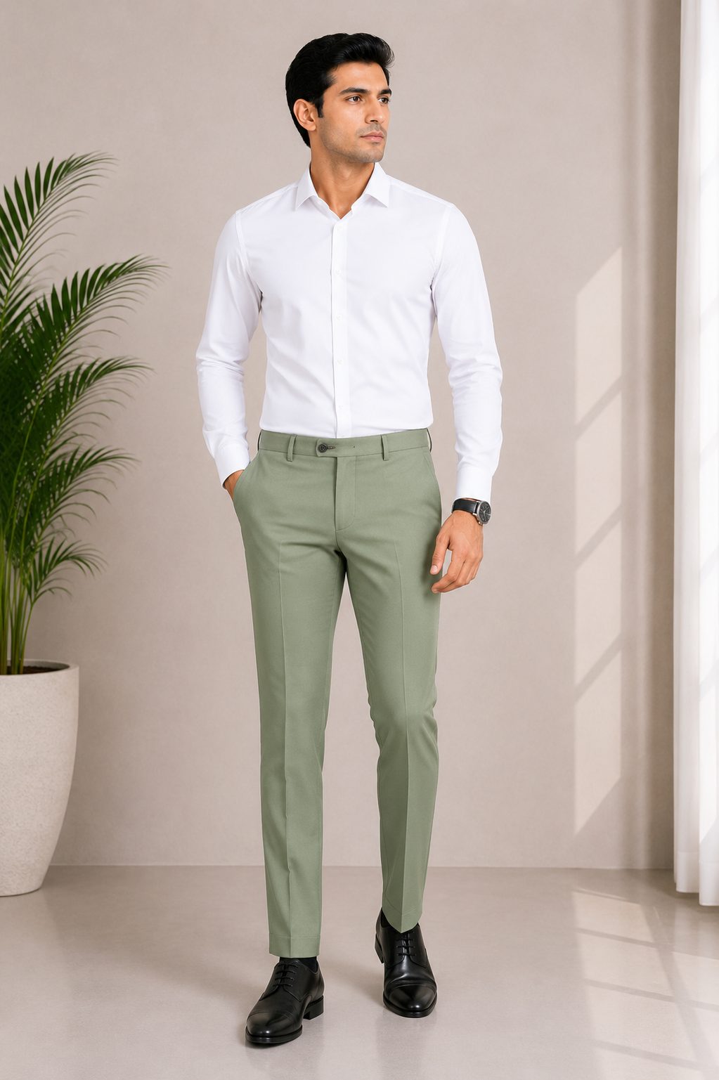 Patloon Ventures Olive Green regular pants