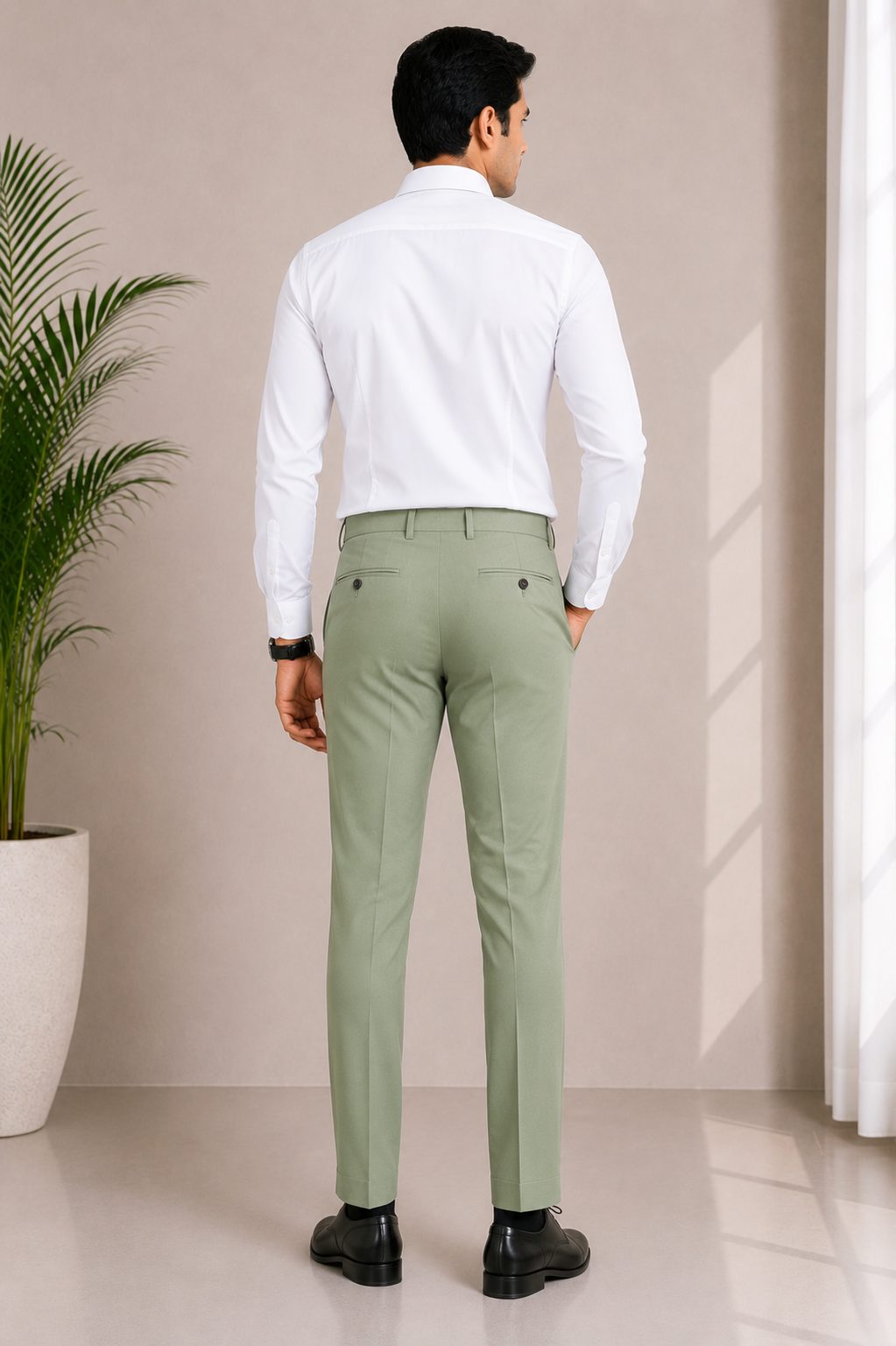 Patloon Ventures Olive Green regular pants back