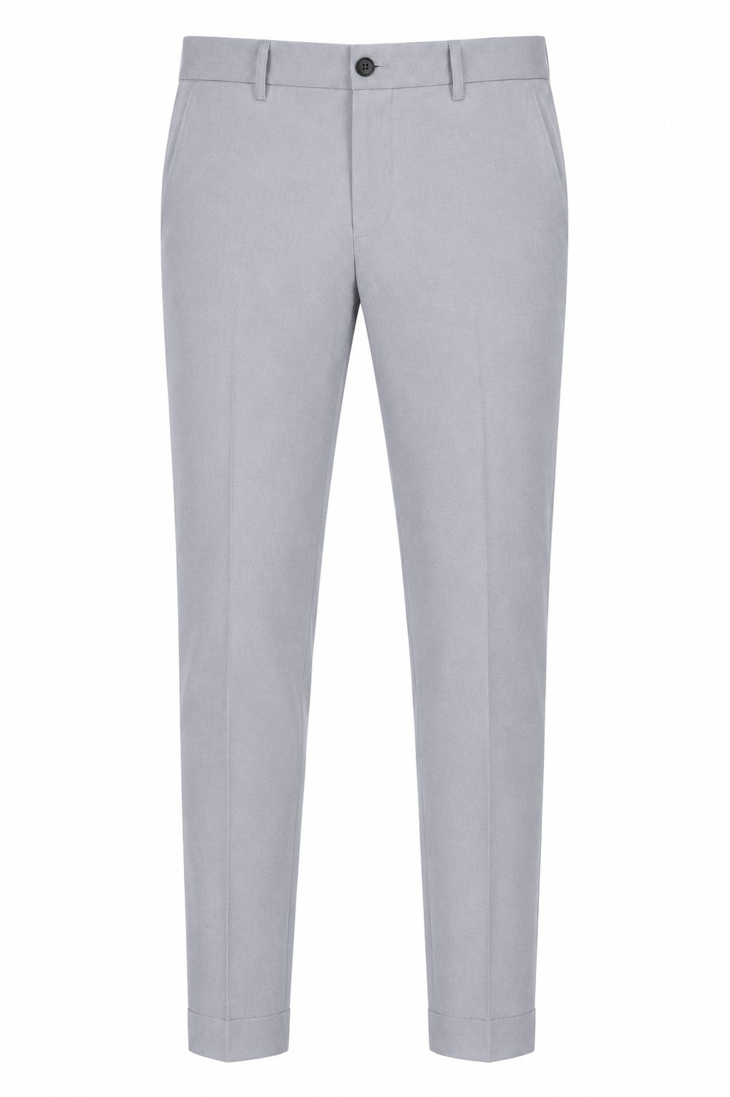 Patloon Jack Williams Light Grey cotton blend slim fit pants full view