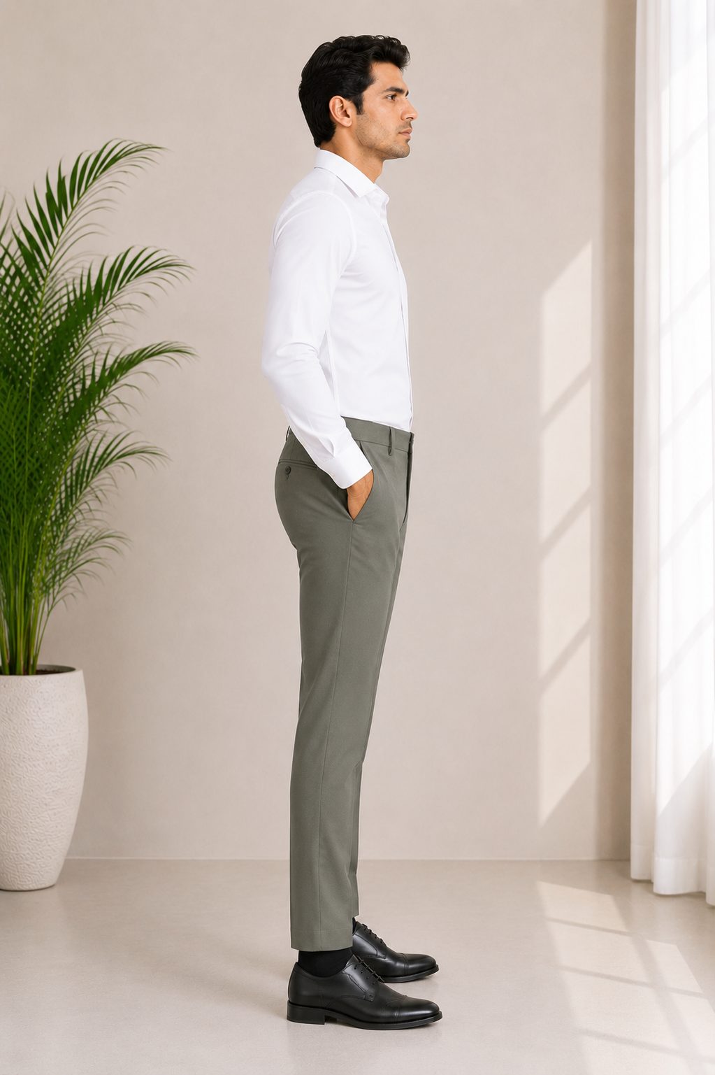 Patloon Ventures Medium Grey regular pants side