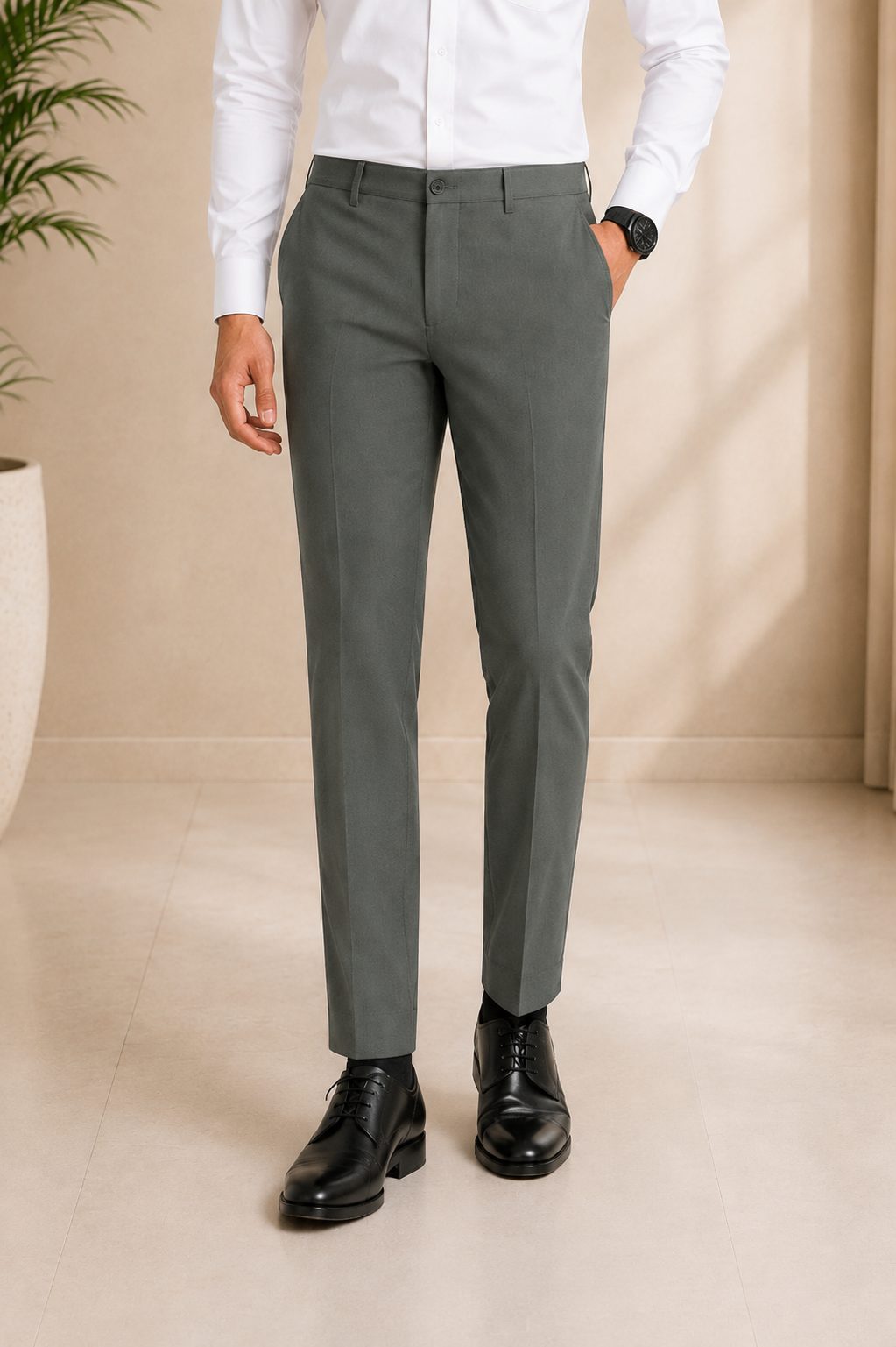 Patloon Ventures Hunter Green regular pants styled