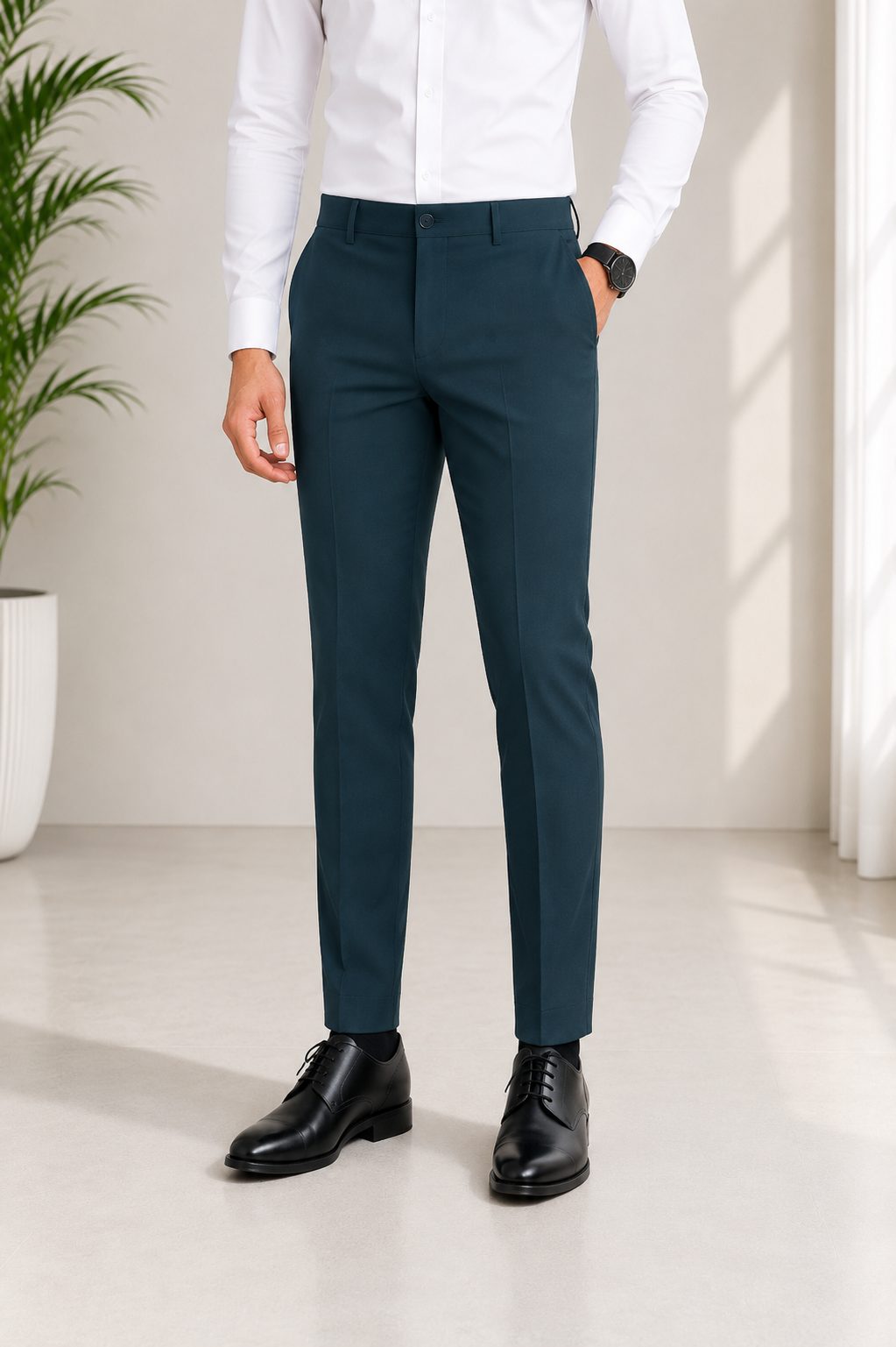 Patloon Ventures Forest Green regular pants styled