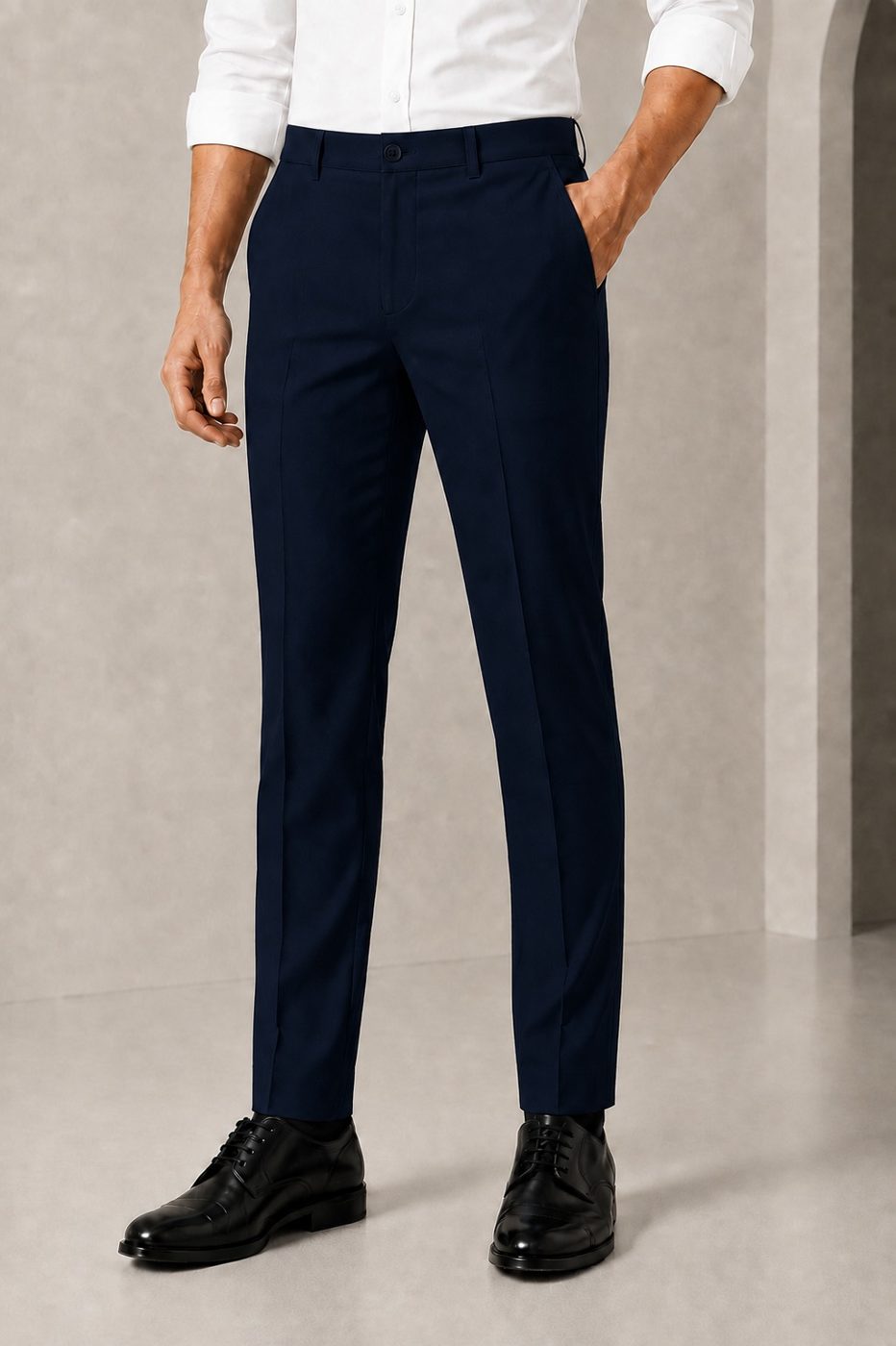 Patloon Jack Williams Midnight Blue cotton blend slim fit pants
