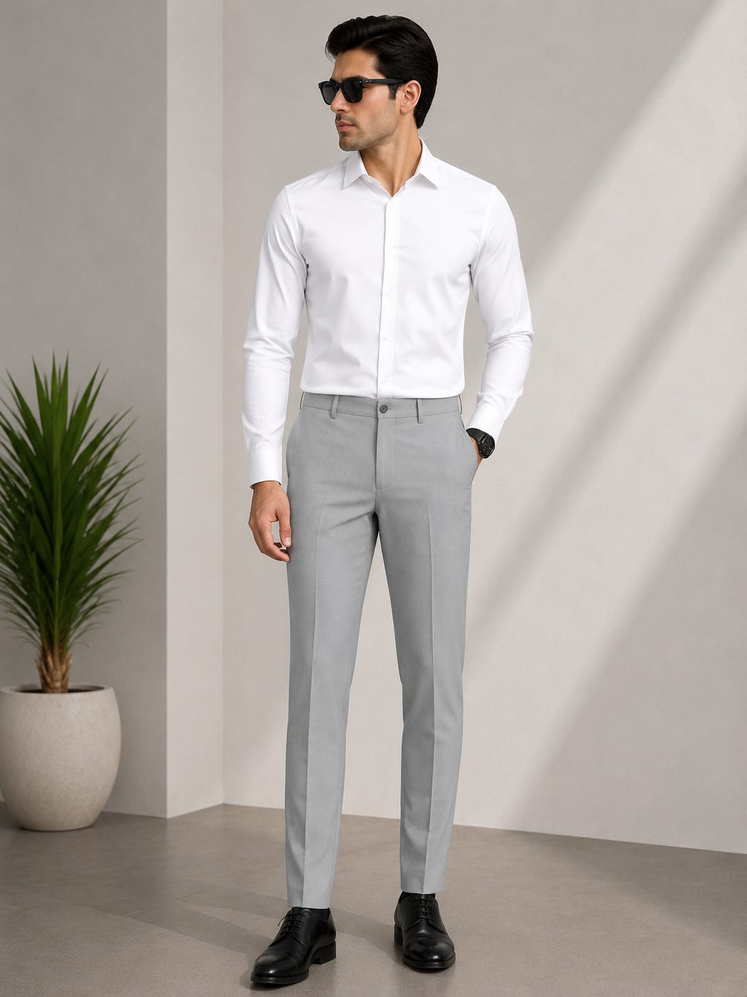 Patloon Ventures Light Grey regular pants