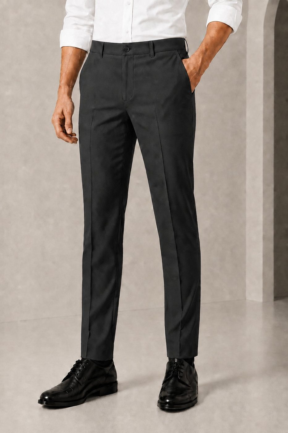 Patloon Jack Williams Carbon Grey cotton blend slim fit pants