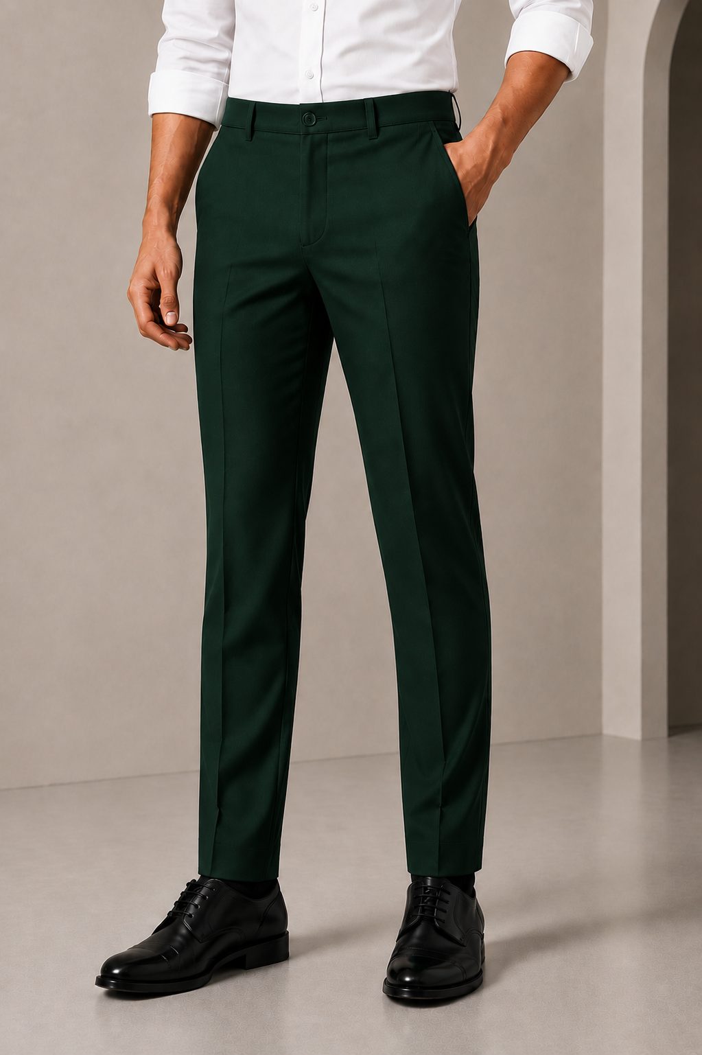 Patloon Jack Williams Evergreen Lycra blend regular fit pants waistband