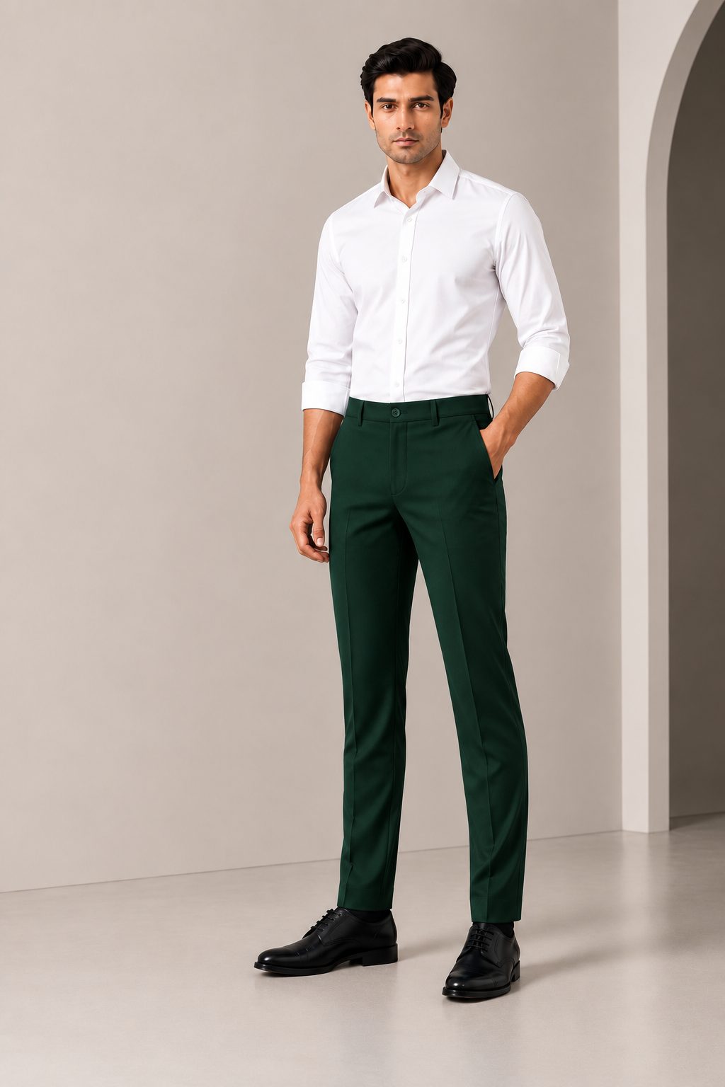 Patloon Jack Williams Evergreen Lycra blend regular fit pants