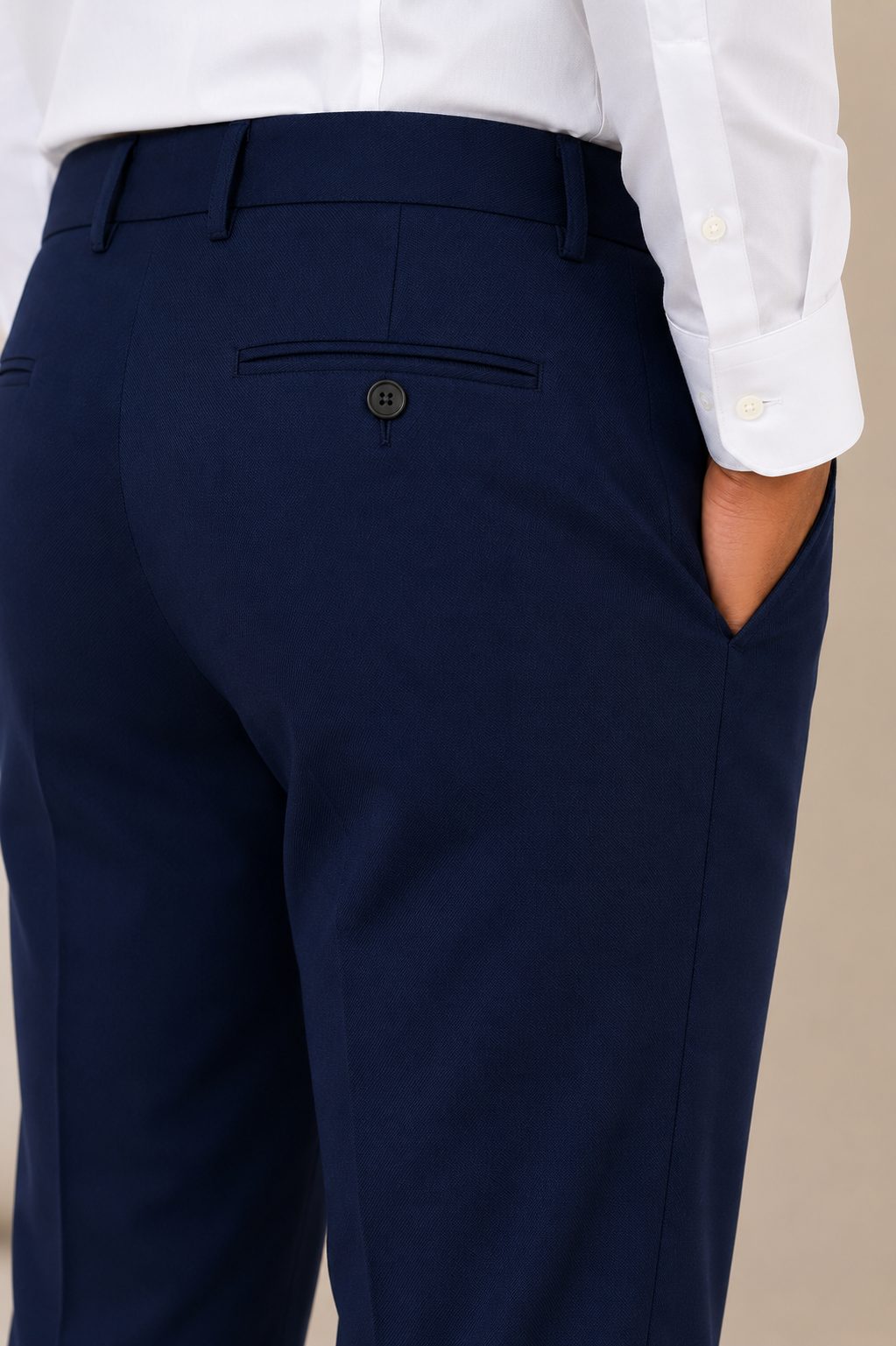 Patloon Jack Williams Raymond Navy cotton blend slim fit pants pocket detail