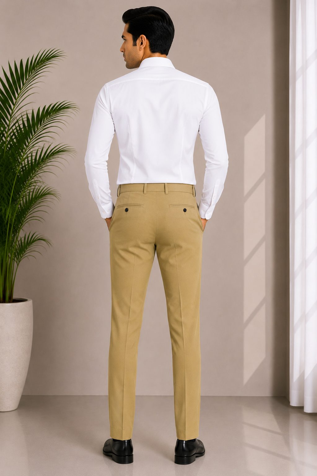 Patloon Ventures Khaki regular pants back