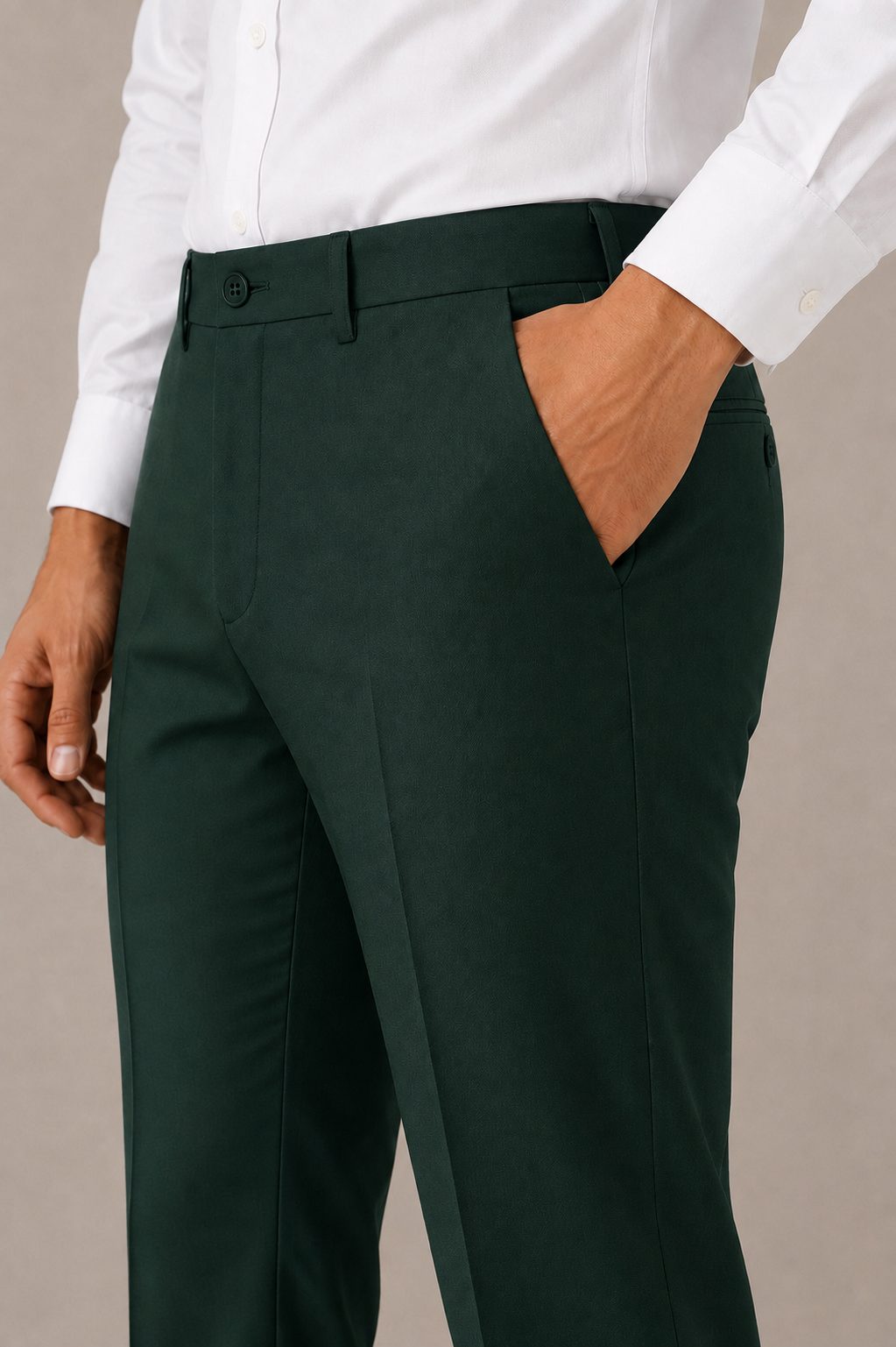 Patloon Jack Williams Evergreen Lycra blend regular fit pants pocket detail