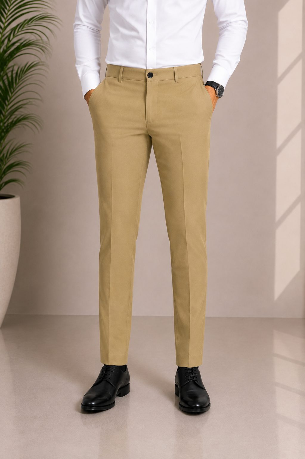 Patloon Ventures Khaki regular pants styled