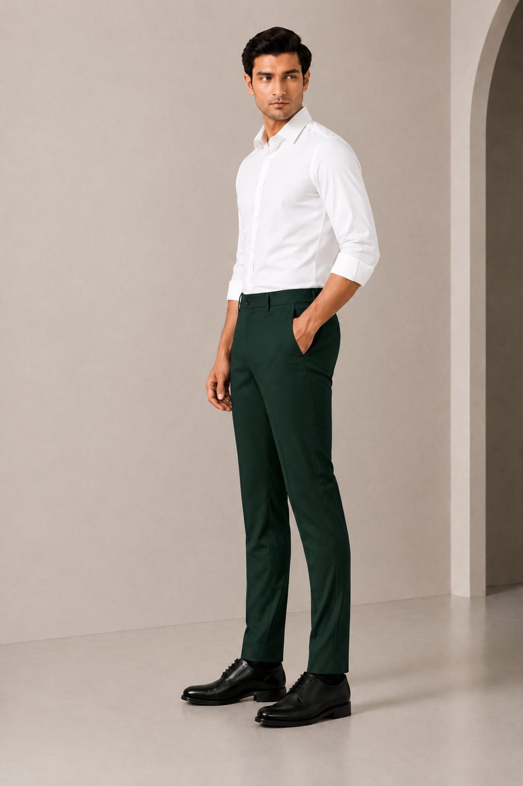 Patloon Jack Williams Evergreen Lycra blend regular fit pants side