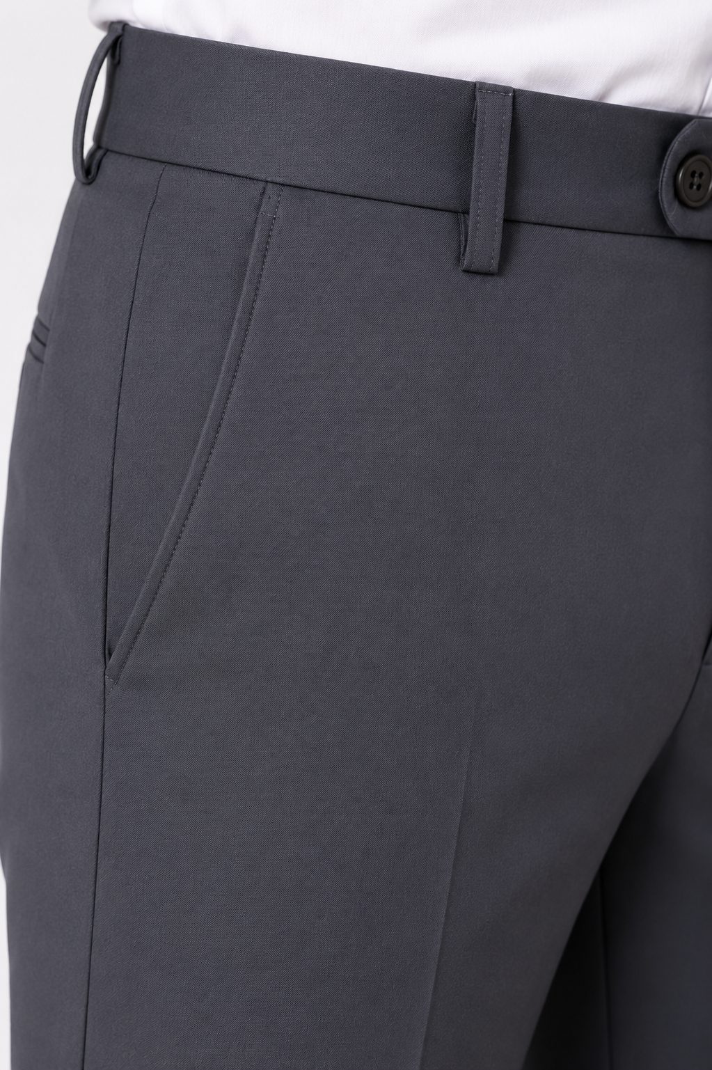 Patloon Jack Williams Smoke Grey Lycra blend regular fit pants pocket