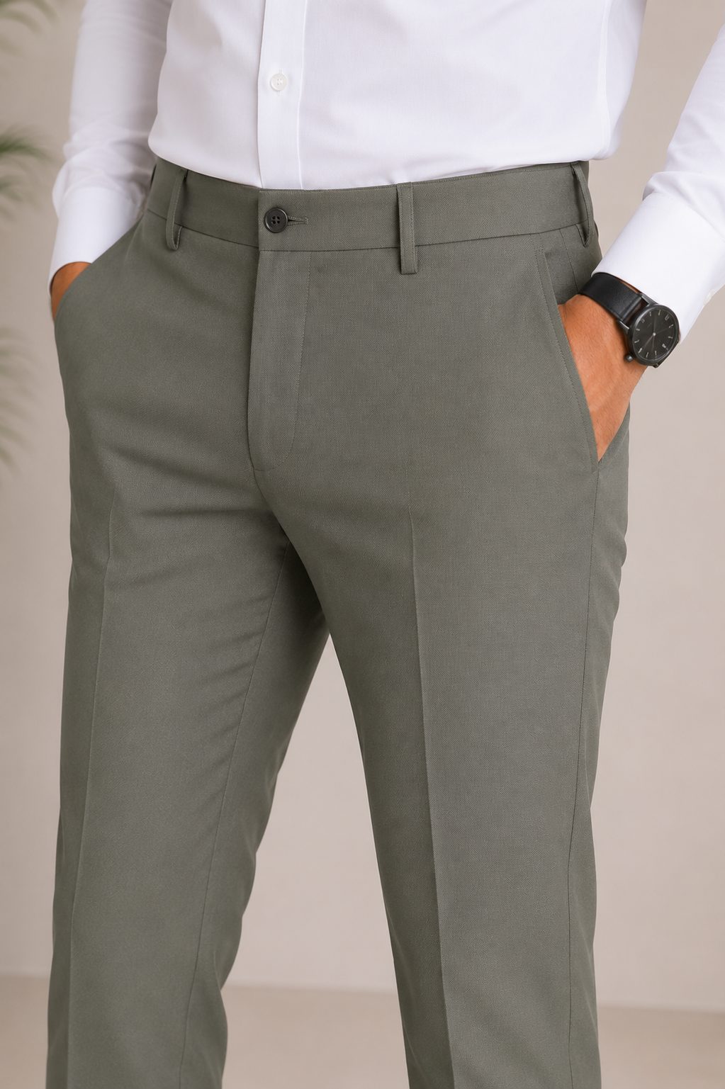 Patloon Ventures Medium Grey regular pants pocket detail