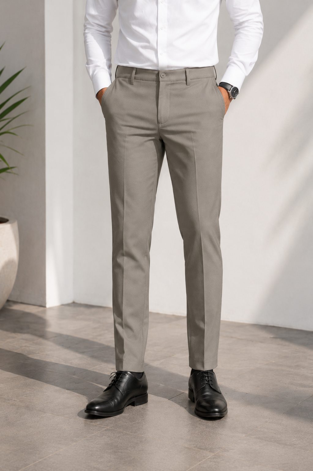 Patloon Ventures Mute Green regular pants styled