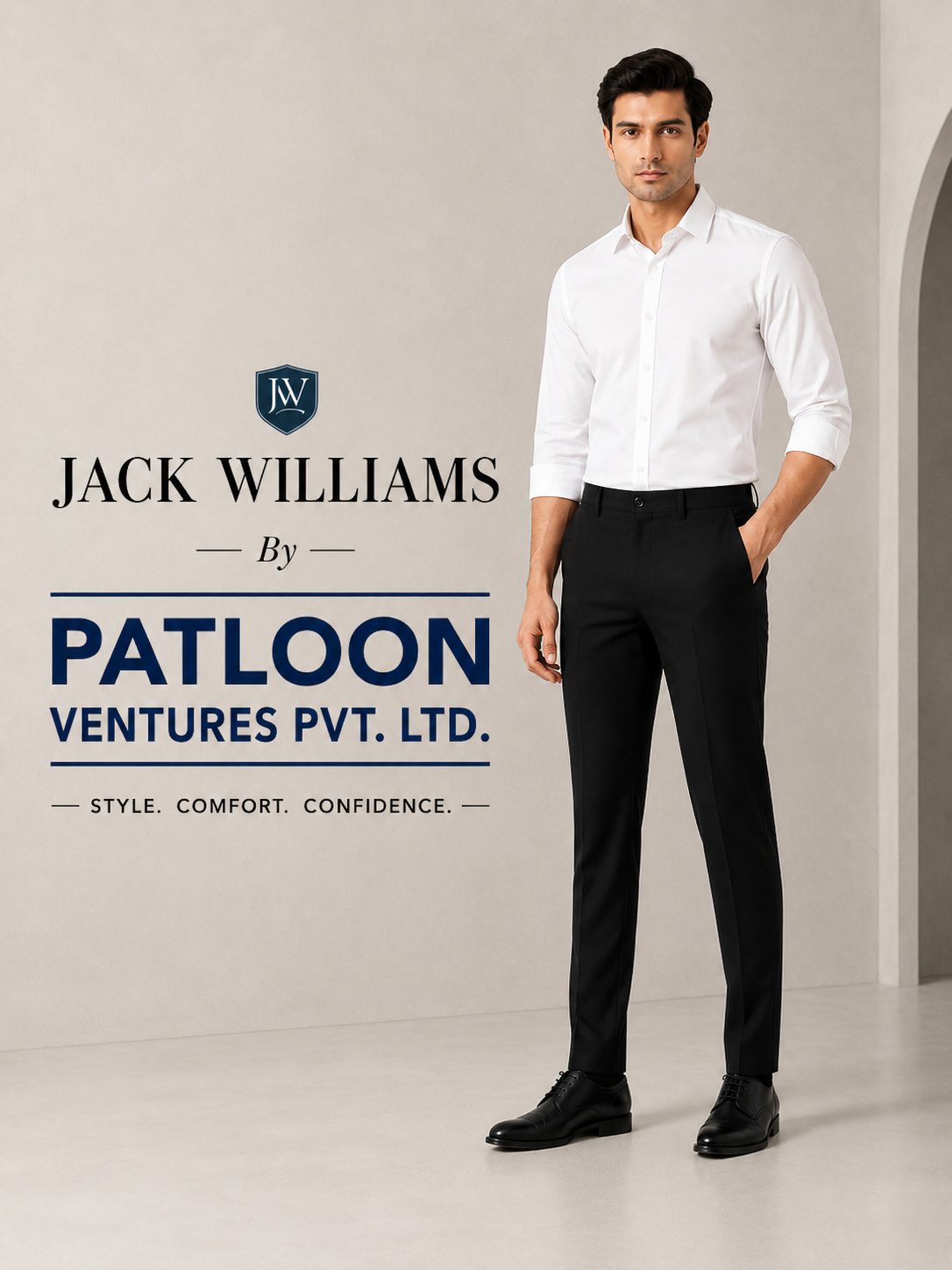 Patloon Ventures Iconic Black regular pants detail