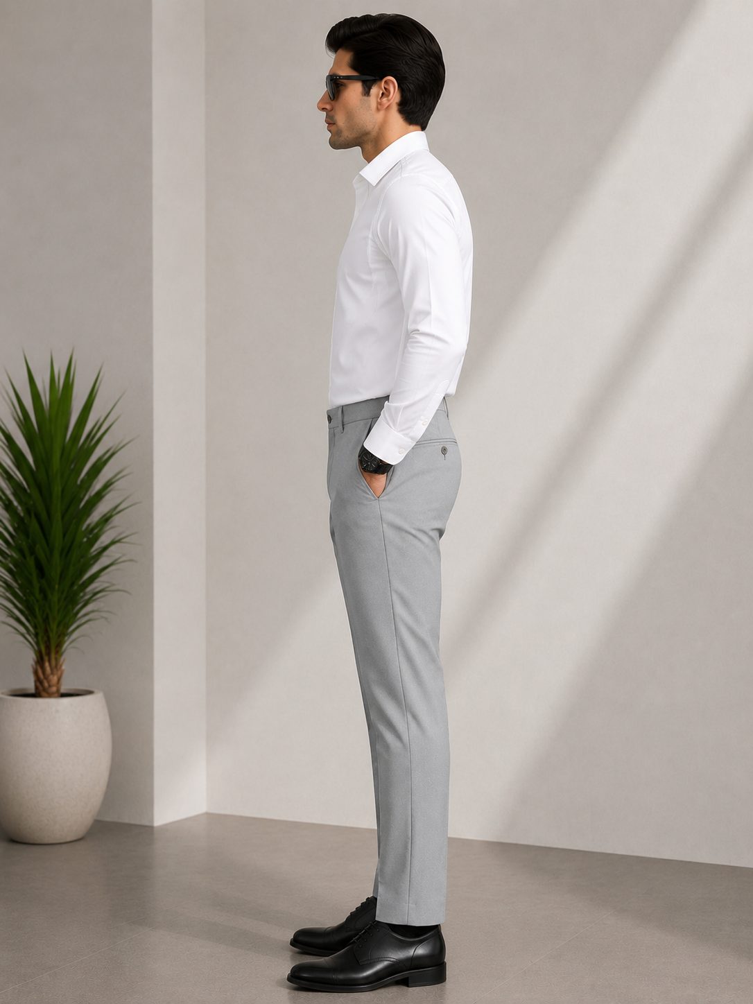 Patloon Ventures Light Grey regular pants side