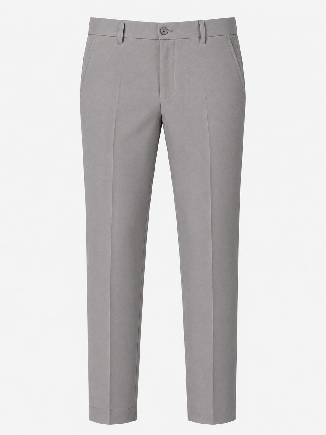 Patloon Jack Williams Stone Grey Lycra blend regular fit pants full view