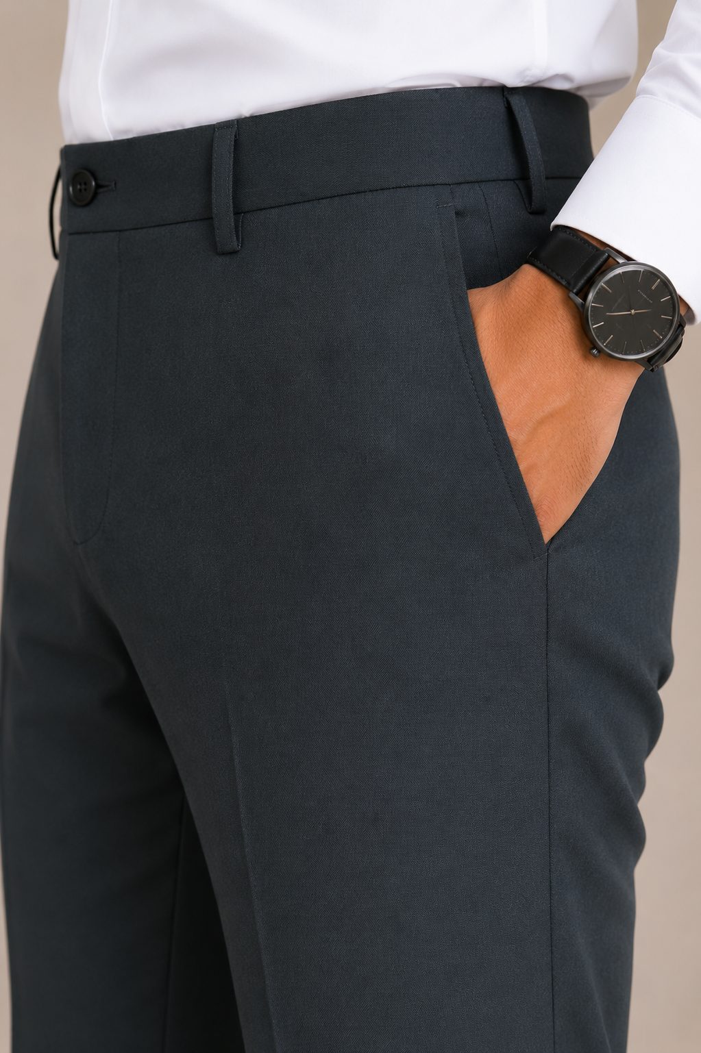 Patloon Ventures Charcoal Grey regular pants pocket