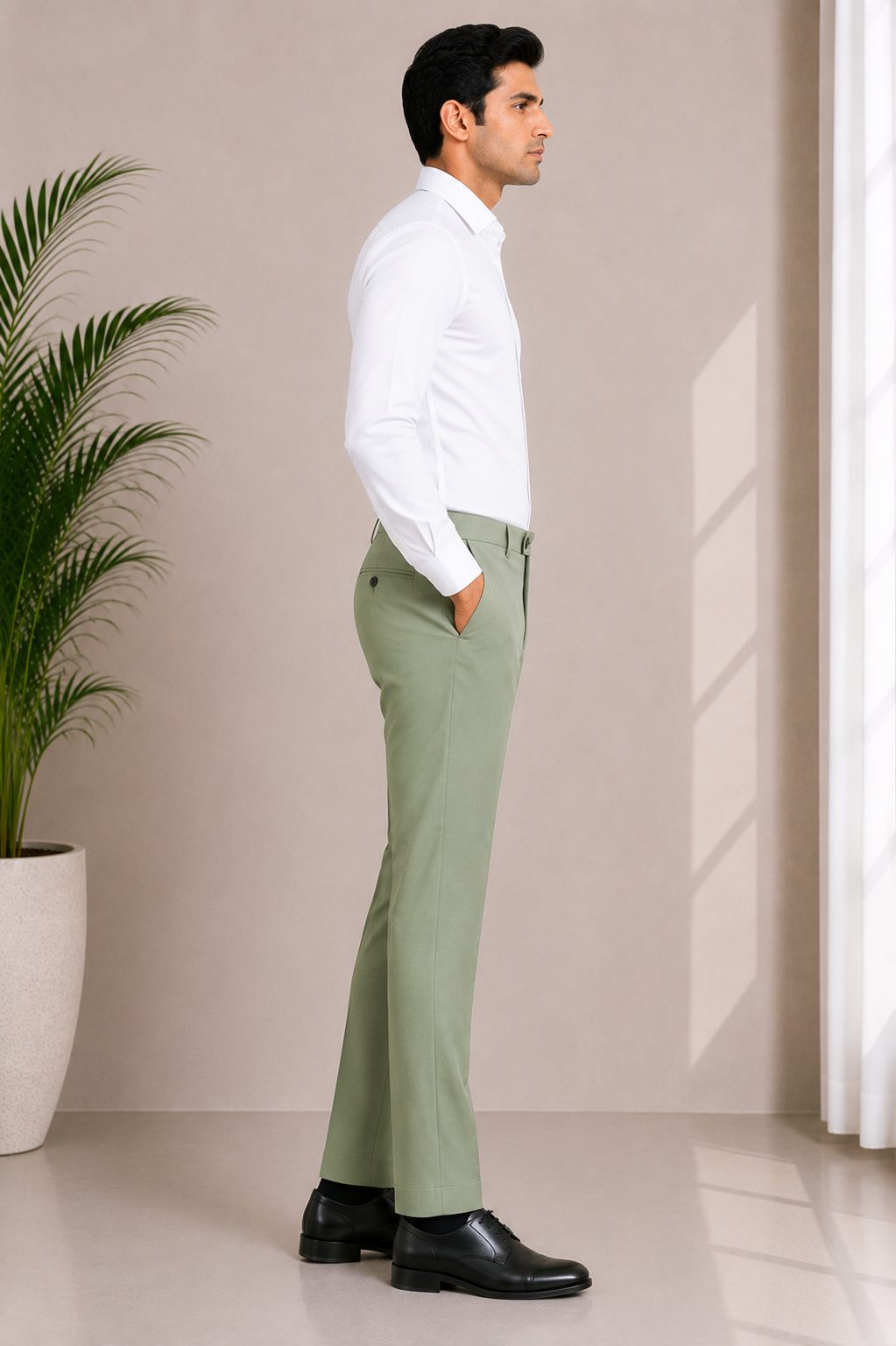 Patloon Ventures Olive Green regular pants side