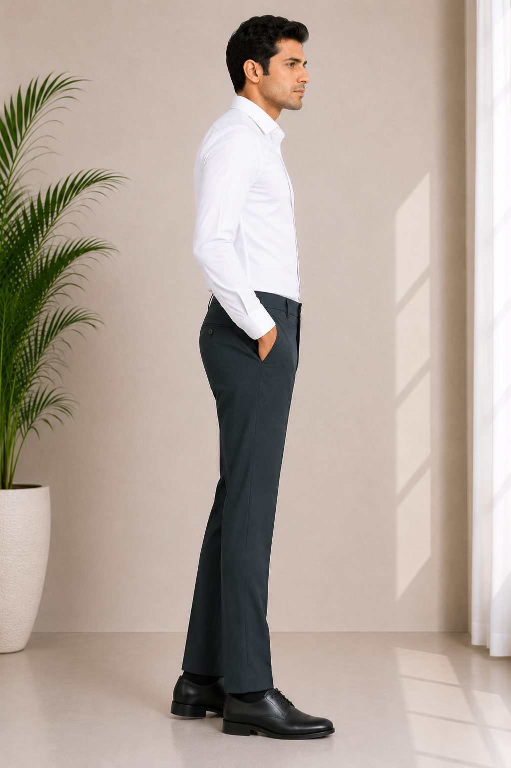 Patloon Ventures Charcoal Grey regular pants side