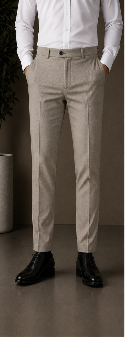Patloon Jack Williams Beige cotton blend slim fit pants