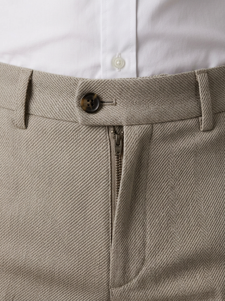 Patloon Jack Williams Beige cotton blend slim fit pants waistband
