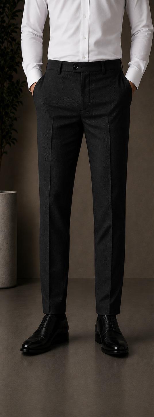Patloon Jack Williams Black cotton blend slim fit pants