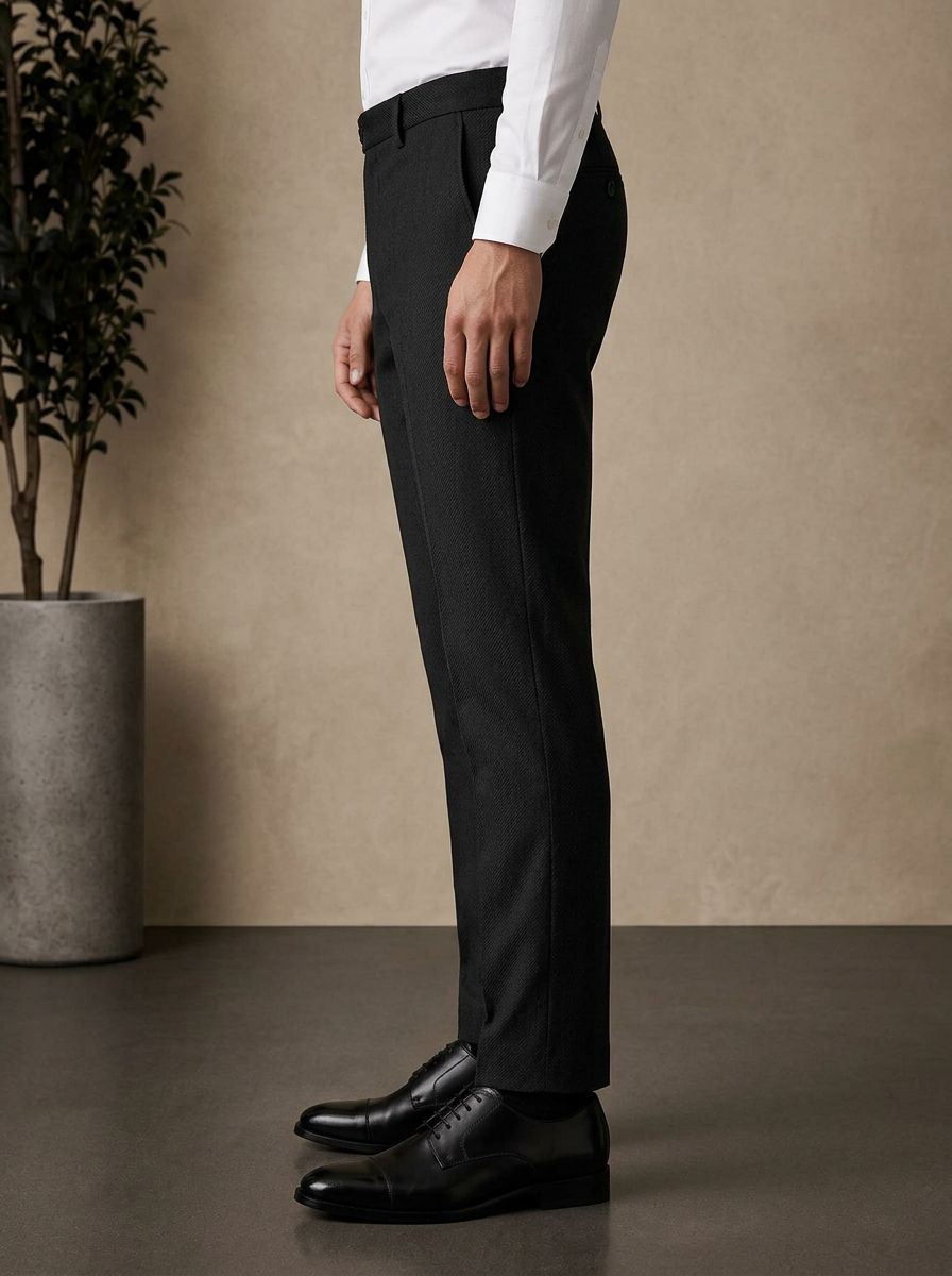 Patloon Jack Williams Black cotton blend slim fit pants side