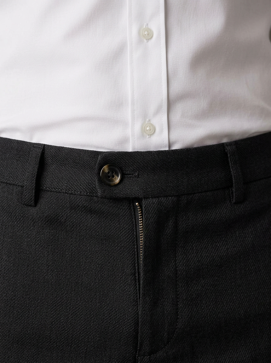Patloon Jack Williams Black cotton blend slim fit pants waistband