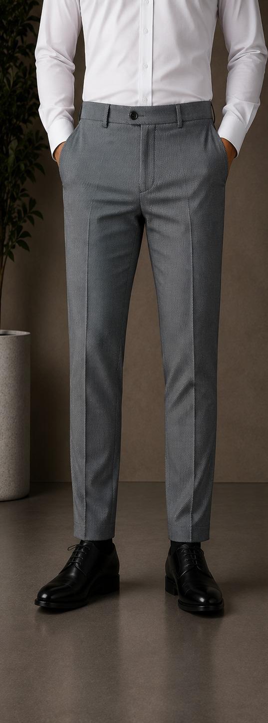 Patloon Jack Williams Light Grey cotton blend slim fit pants