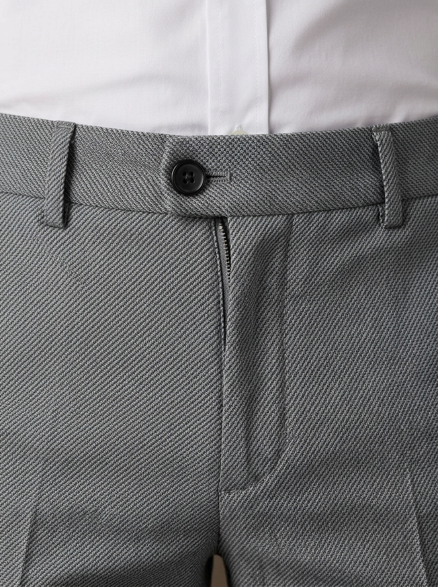 Patloon Jack Williams Light Grey cotton blend slim fit pants waistband
