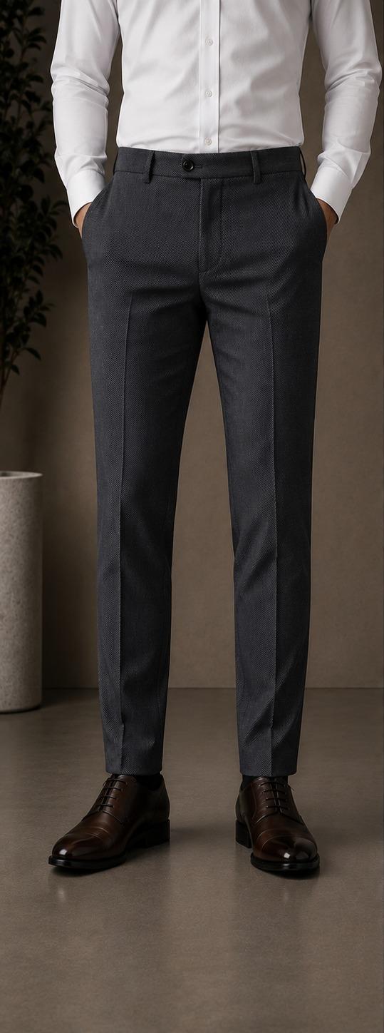 Patloon Jack Williams Medium Grey cotton blend slim fit pants