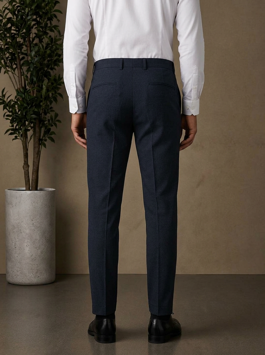 Patloon Jack Williams Raymond Navy cotton blend slim fit pants back