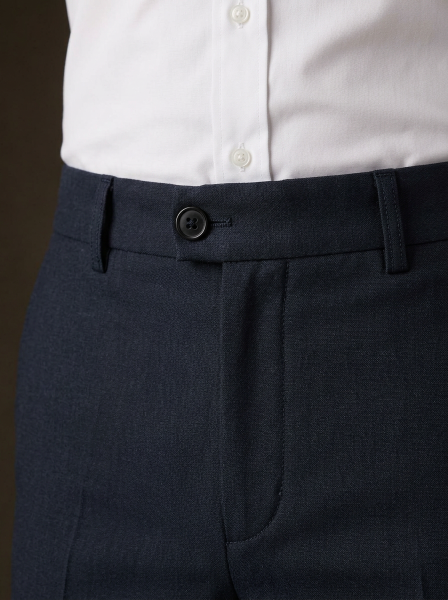 Patloon Jack Williams Raymond Navy cotton blend slim fit pants waistband