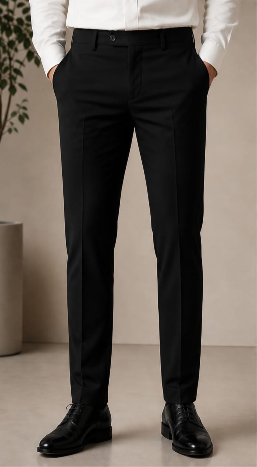 Jack Williams Iconic Black slim tapered stretch trouser