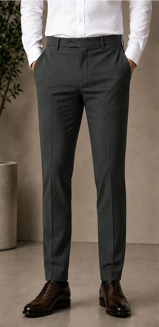 Jack Williams Hunter Green slim tapered stretch trouser