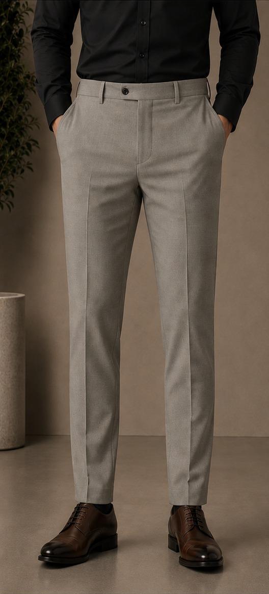 Jack Williams Light Grey slim tapered stretch trouser
