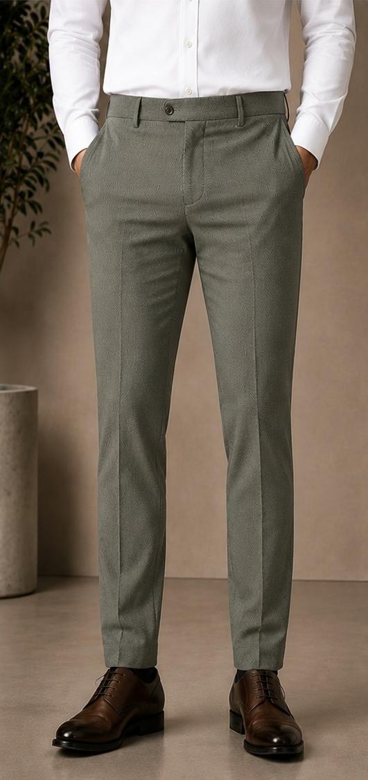 Jack Williams Forest Green slim tapered stretch trouser