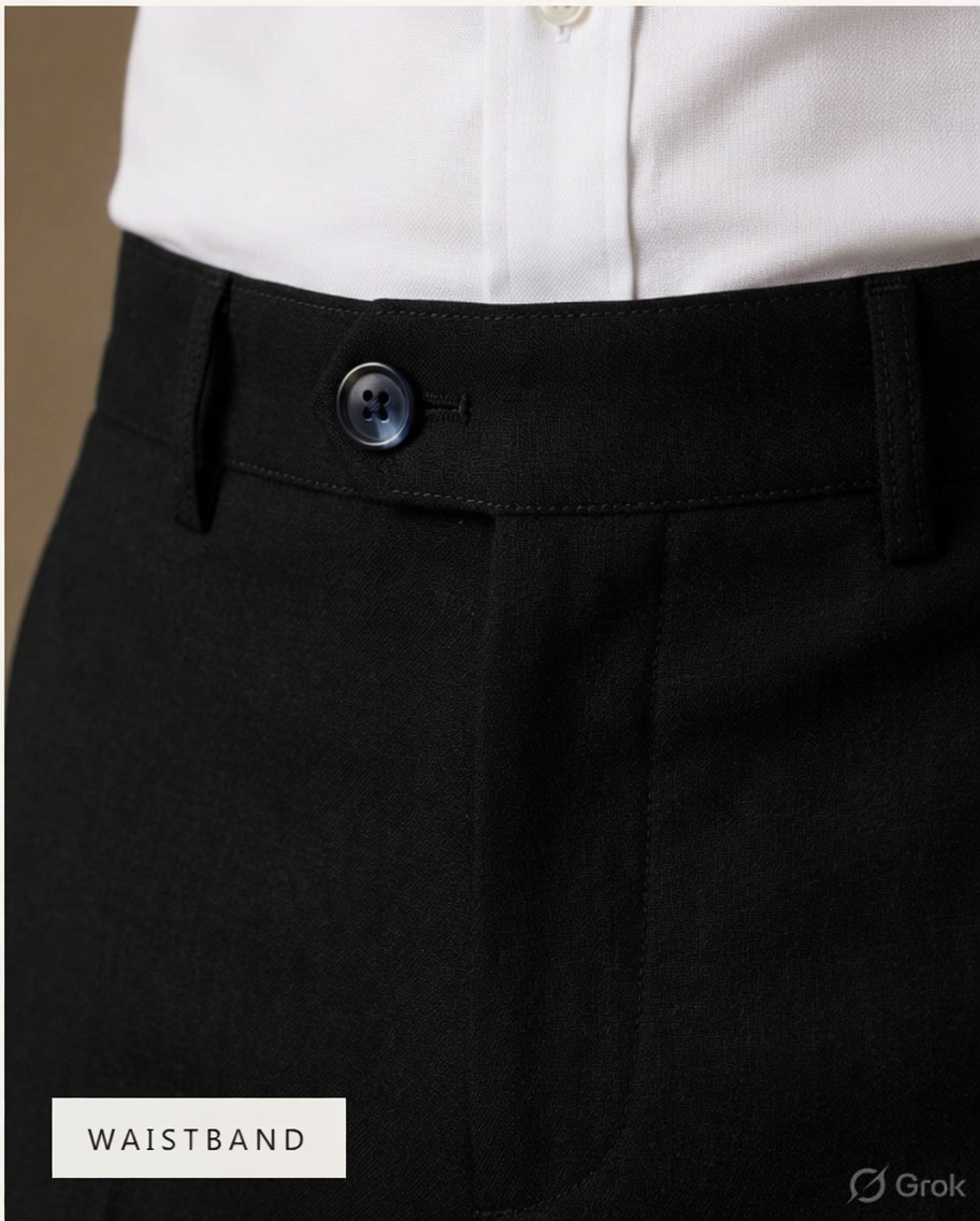 Patloon Ventures Iconic Black regular pants waistband