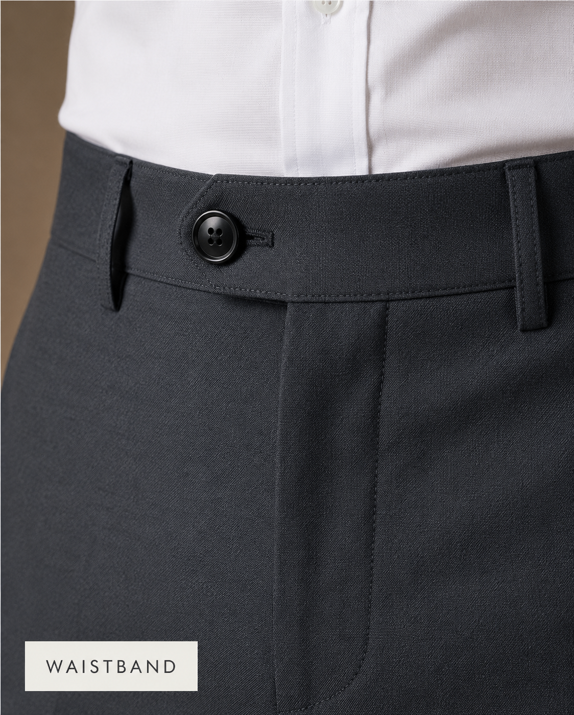 Patloon Ventures Charcoal Grey regular pants waistband