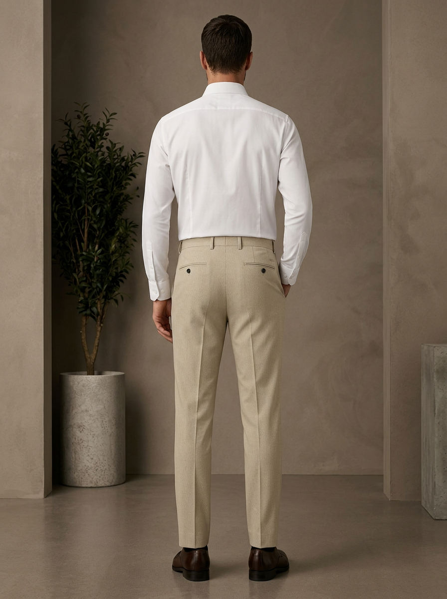 Patloon Ventures Cream regular pants back