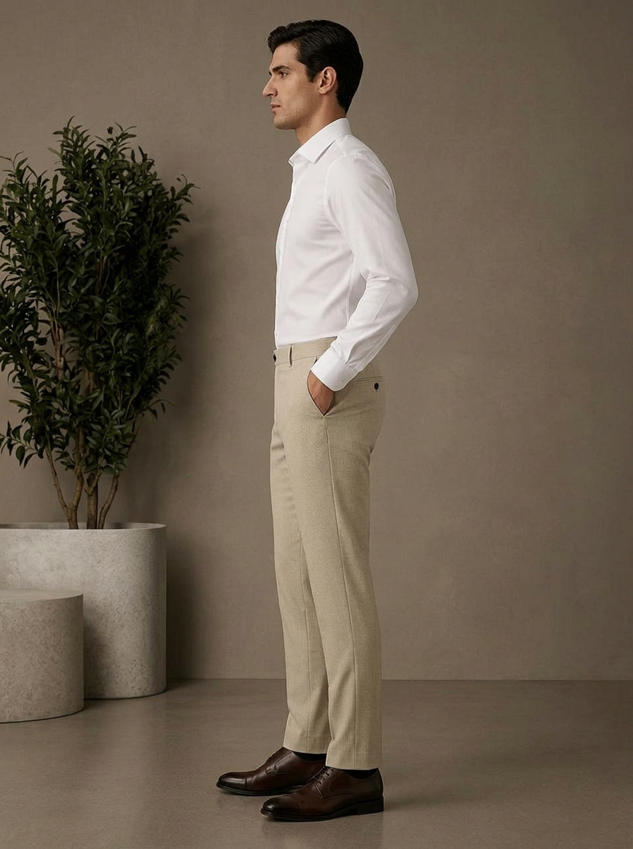 Patloon Ventures Cream regular pants side