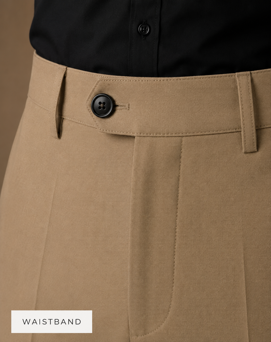 Patloon Ventures Khaki regular pants waistband