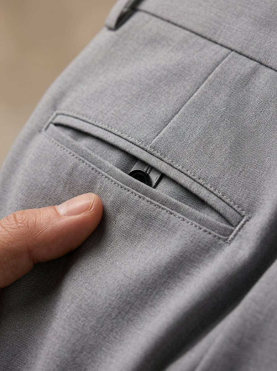 Patloon Ventures Light Grey regular pants pocket
