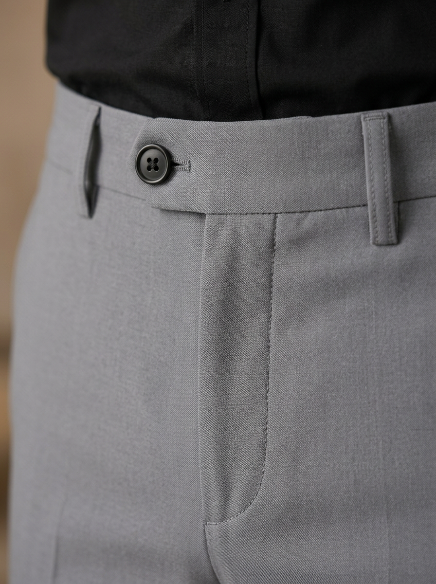 Patloon Ventures Light Grey regular pants waistband