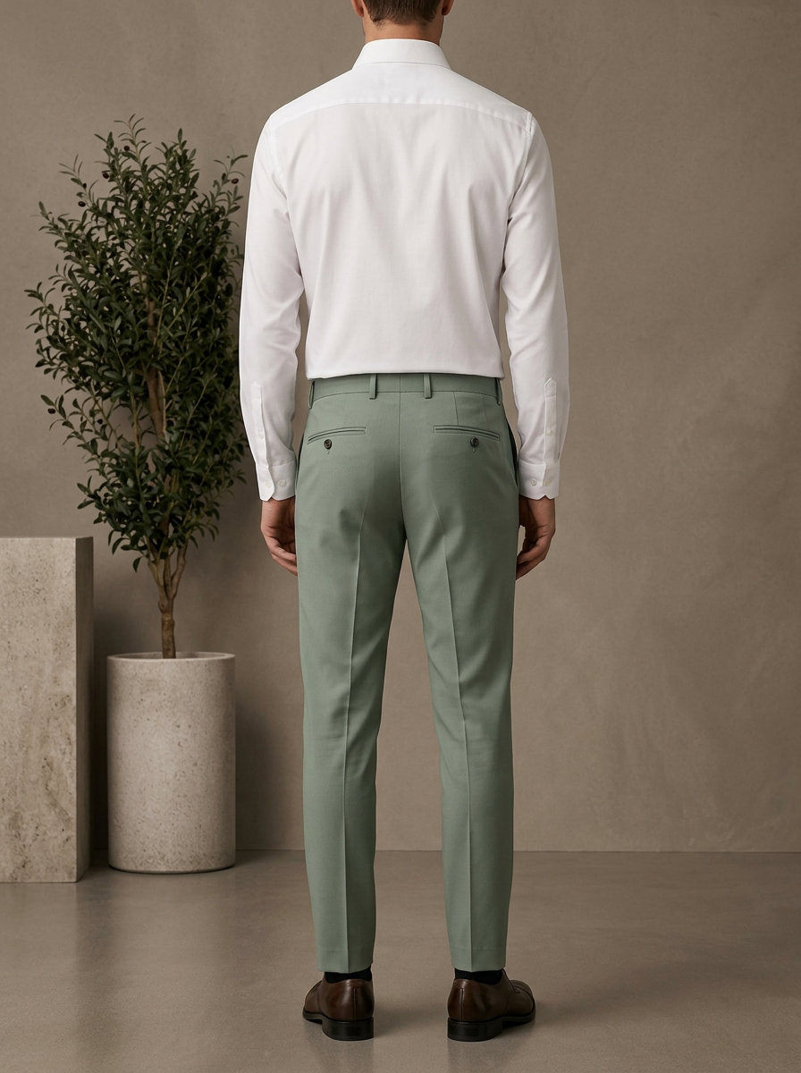 Patloon Ventures Mute Green regular pants back