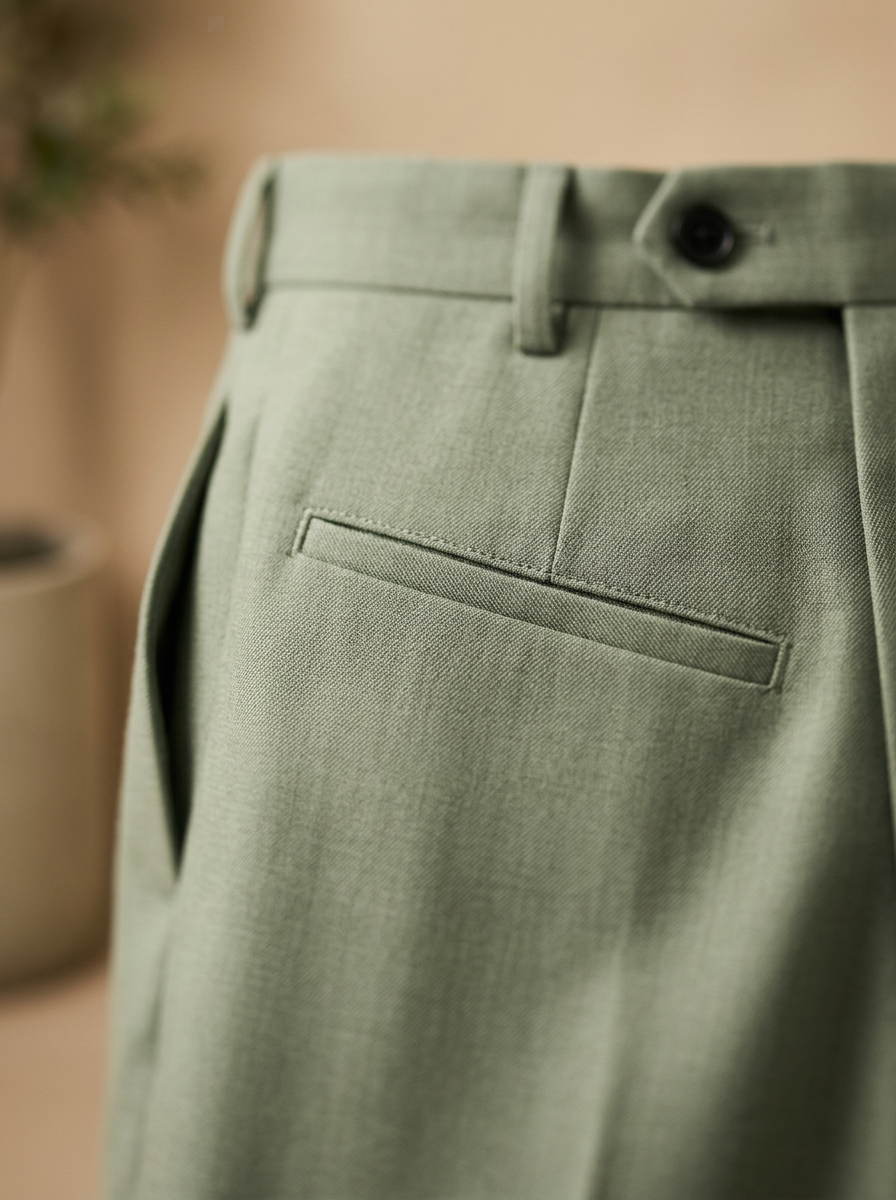 Patloon Ventures Mute Green regular pants pocket