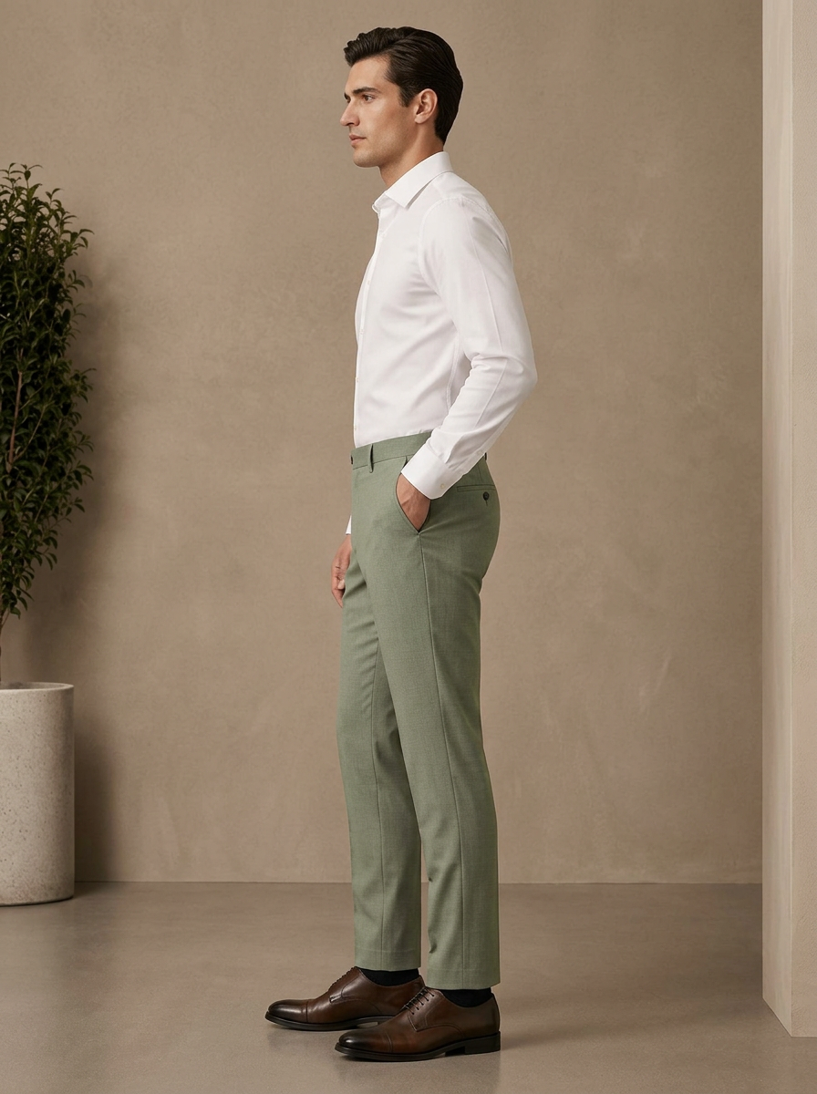Patloon Ventures Mute Green regular pants side